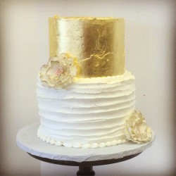 Gold Buttercream Wedding Cake