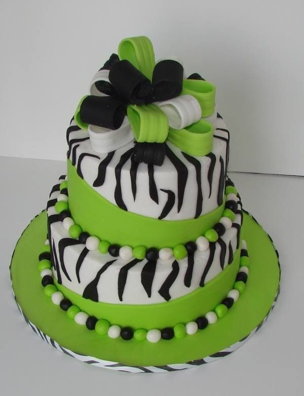 Green and Black Zebra Cake Green and Black Zebra Cake