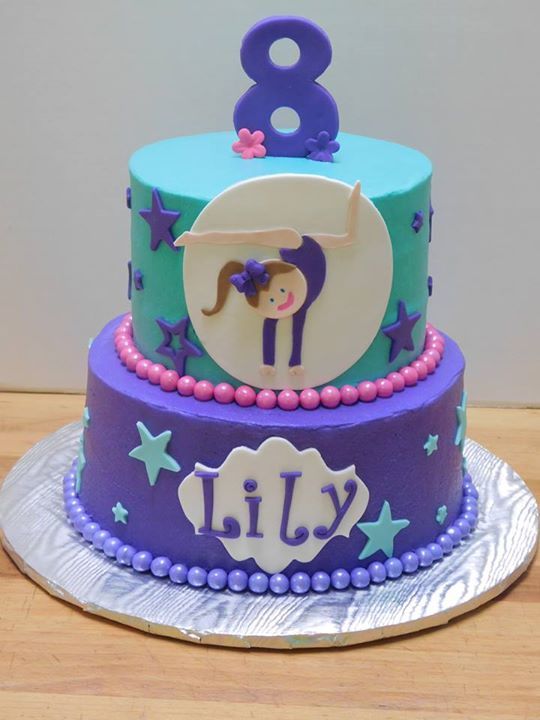 Gymnastics Birthday Cake Purple Gymnastics Birthday Cake Purple