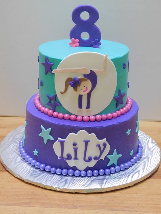 Gymnastics Birthday Cake Purple