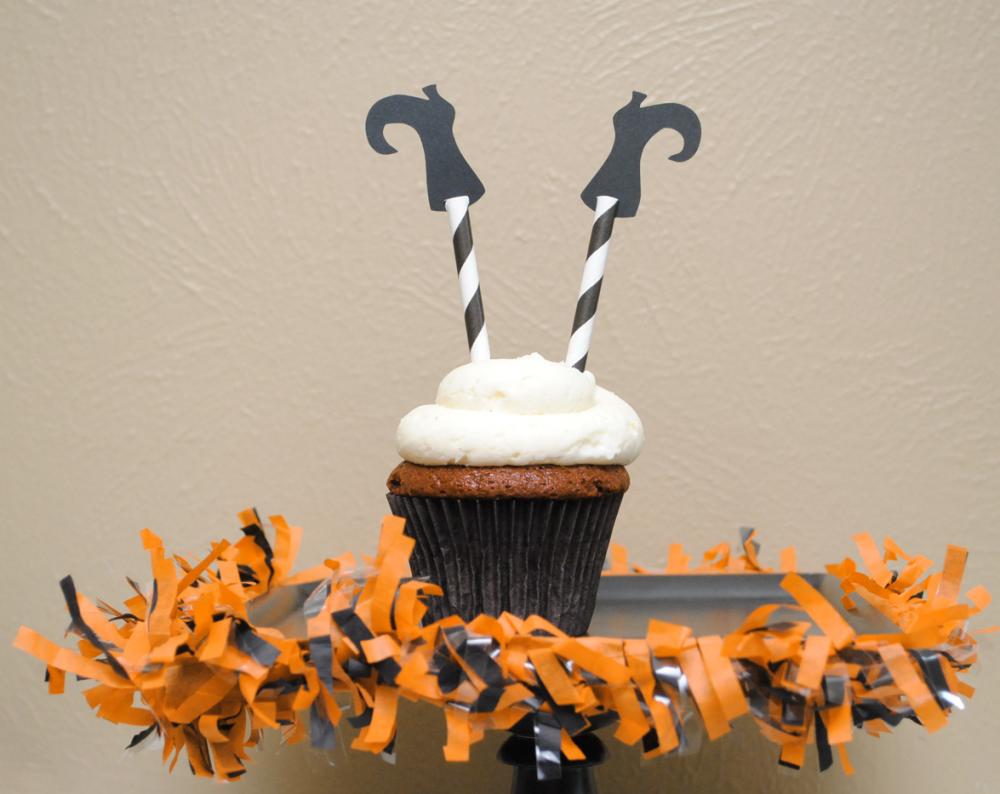 Halloween Witch Legs Cupcake