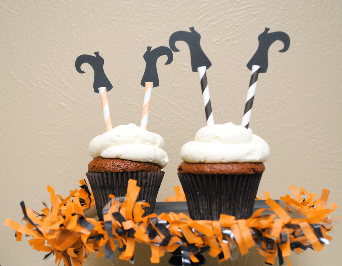 Halloween Witch Legs Cupcake