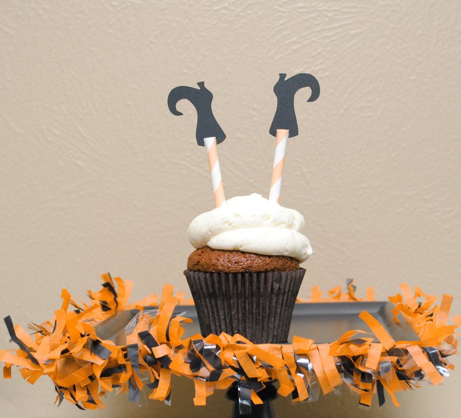 Halloween Witch Legs Cupcake