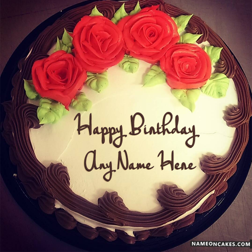 Happy Birthday Rose Cake with Name Happy Birthday Rose Cake with Name