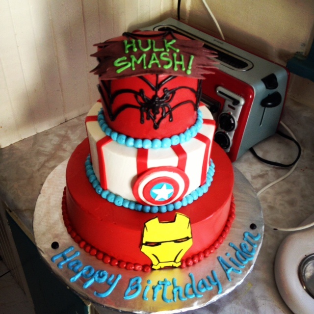 Iron Man Captain America Birthday Cake