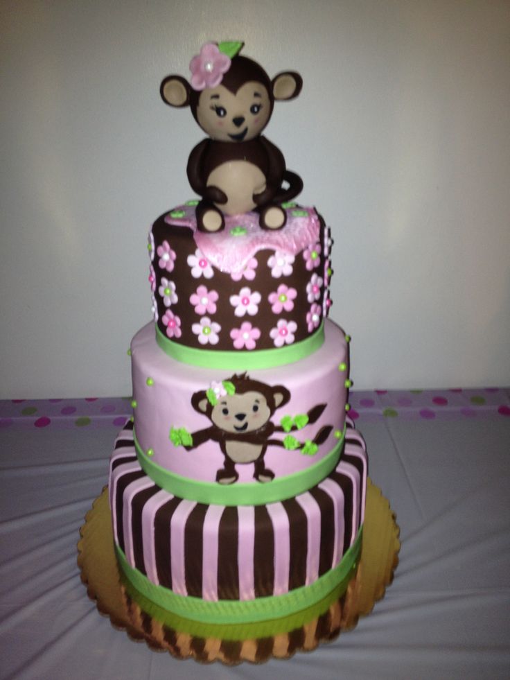 Monkey Girl Baby Shower Cake Ideas