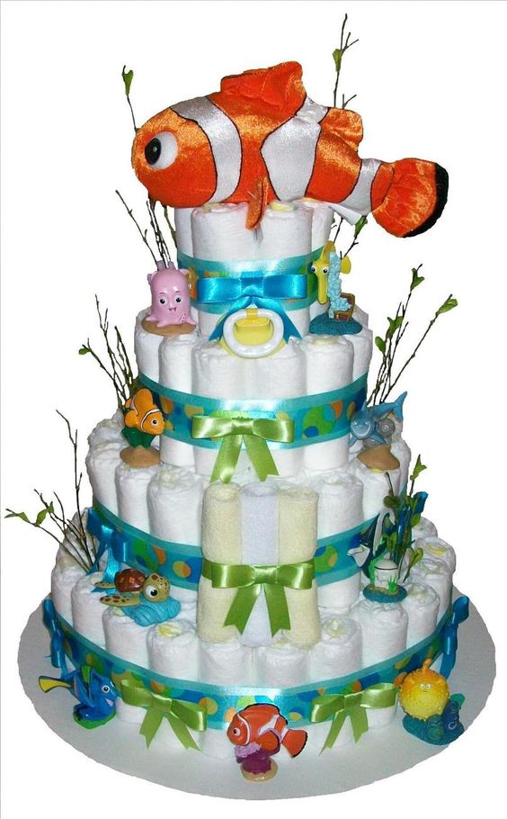 Nemo Baby Shower Diaper Cake Nemo Baby Shower Diaper Cake