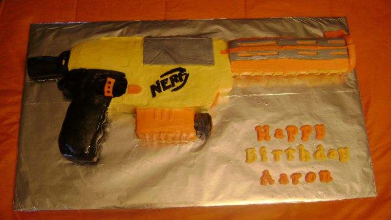 Nerf Gun Birthday Cake