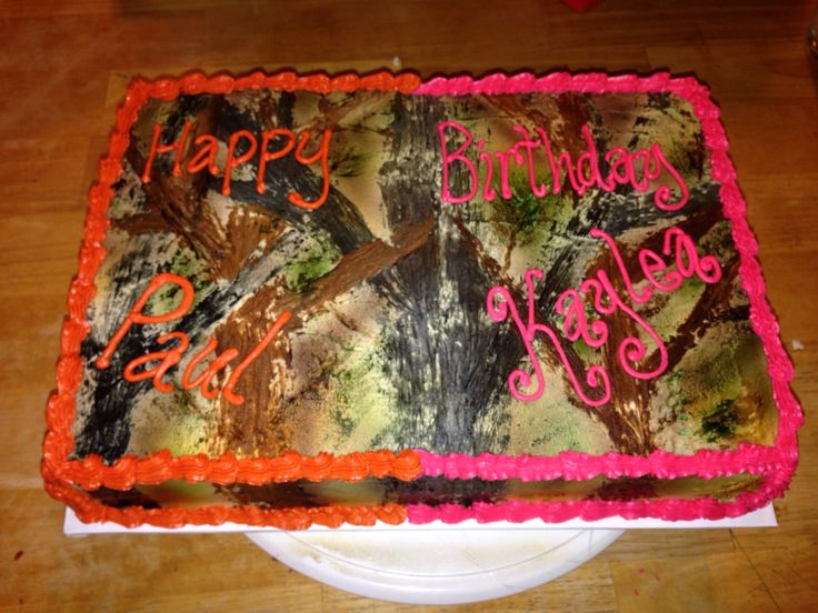 Orange Camo Birthday Cake