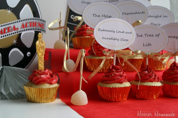 Oscars Party Cupcake Toppers