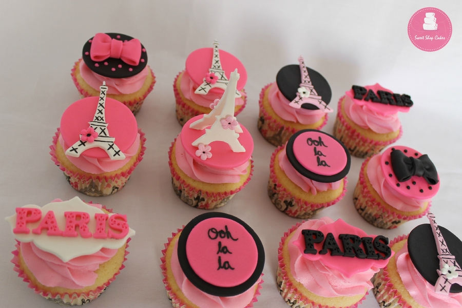 Paris Themed Birthday Cake Cupcakes