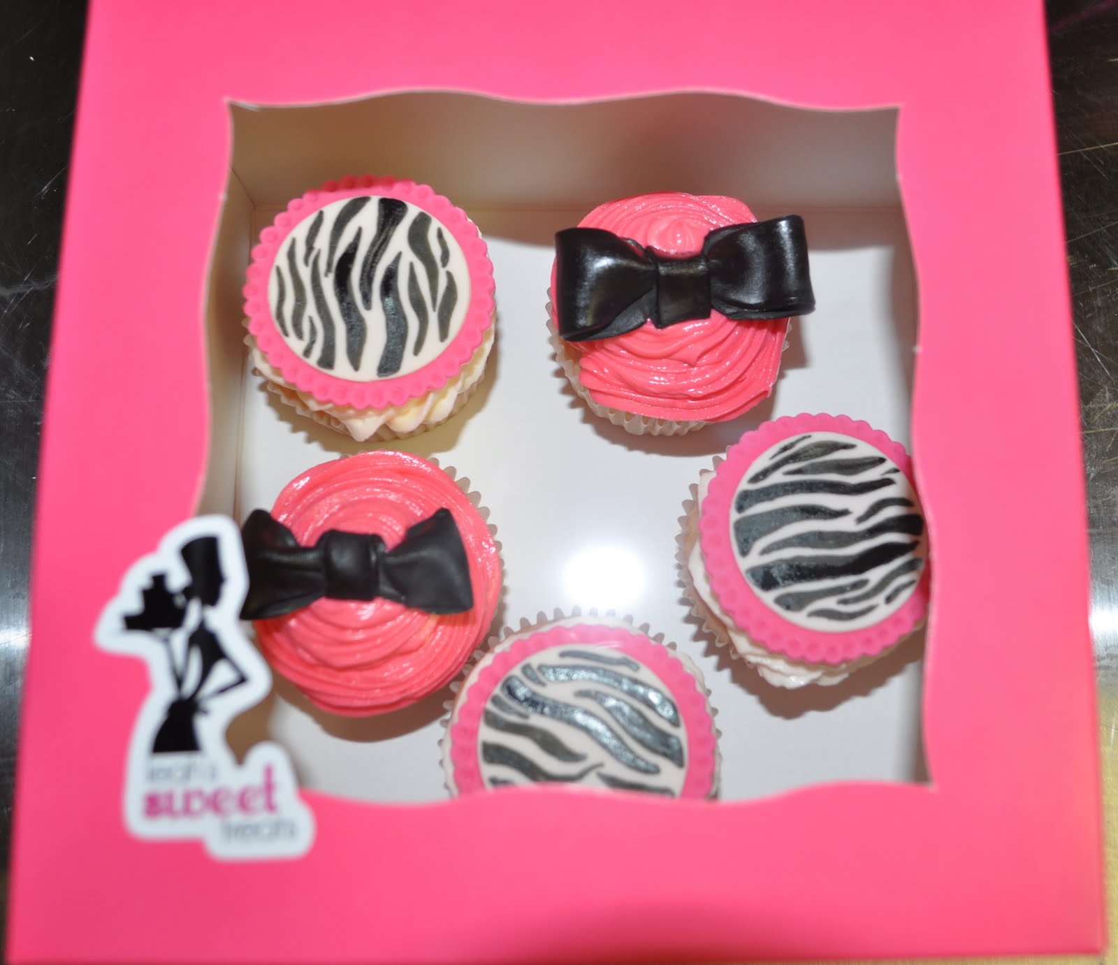 Pink and Black Zebra Baby Shower Cake
