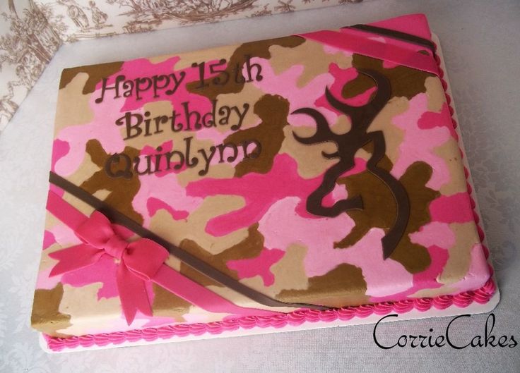 Pink Camo Birthday Sheet Cake