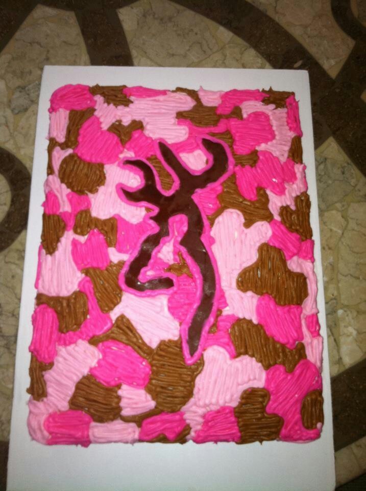 Pink Camo Browning Birthday Cake Pink Camo Browning Birthday Cake