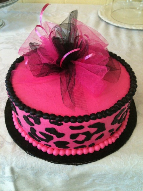 Pink Leopard Print Cake