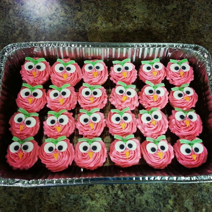 Pink Owl Cupcakes