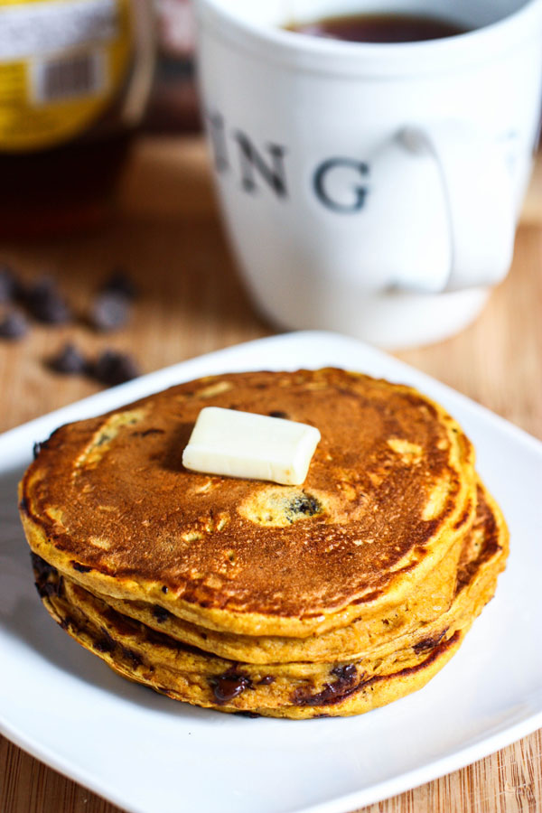 Pumpkin Chocolate Chip Pancakes