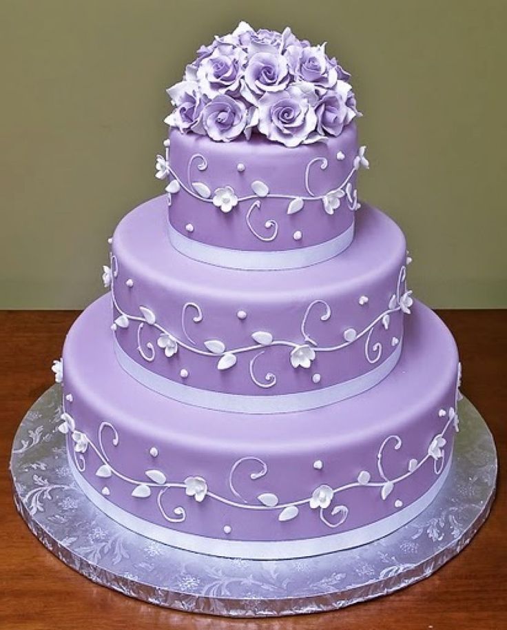 Purple and Lavender Wedding Cake