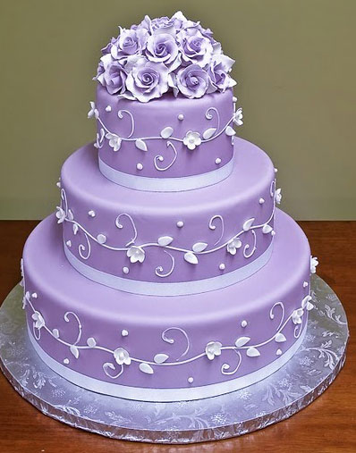 Purple and Lavender Wedding Cake