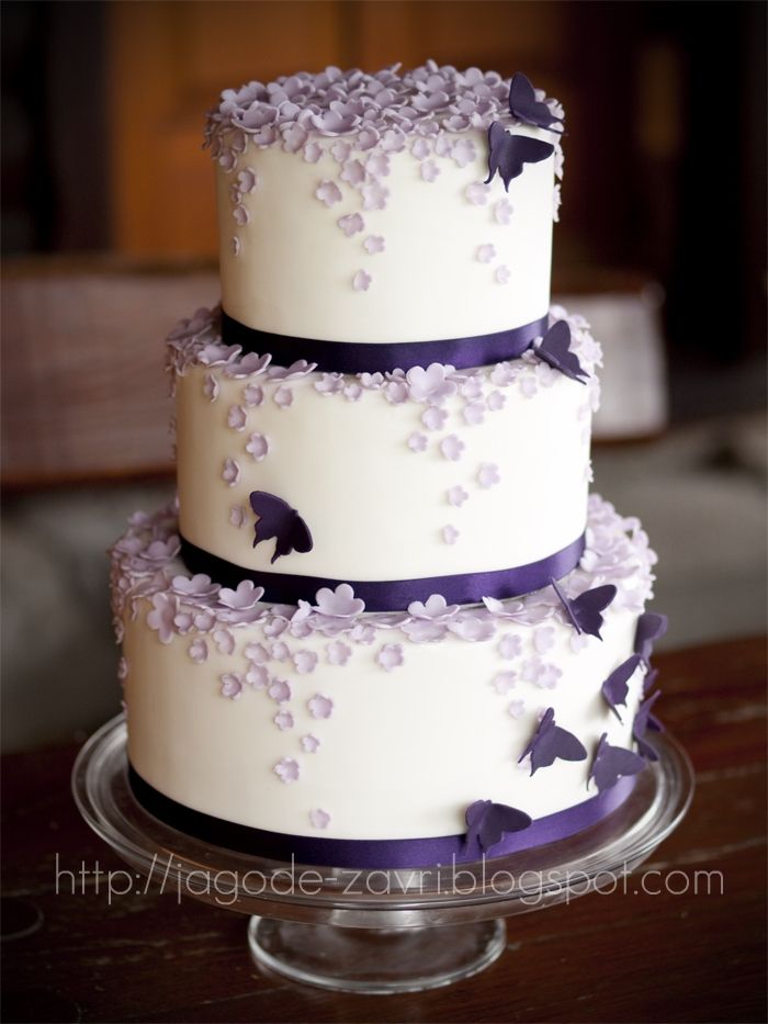 Purple Butterfly Wedding Cakes Purple Butterfly Wedding Cakes