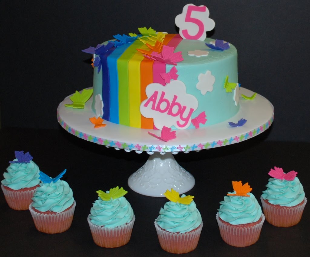 Rainbow Birthday Cake Butterflies