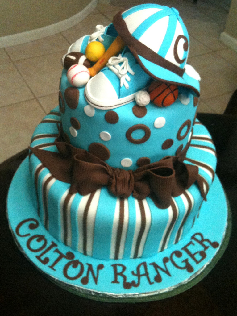 Sports Baby Shower Cake Sports Baby Shower Cake