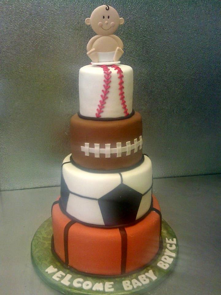 Sports Ball Themed Baby Shower Cake