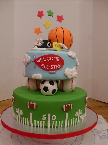 Sports Theme Baby Shower Cake Sports Theme Baby Shower Cake