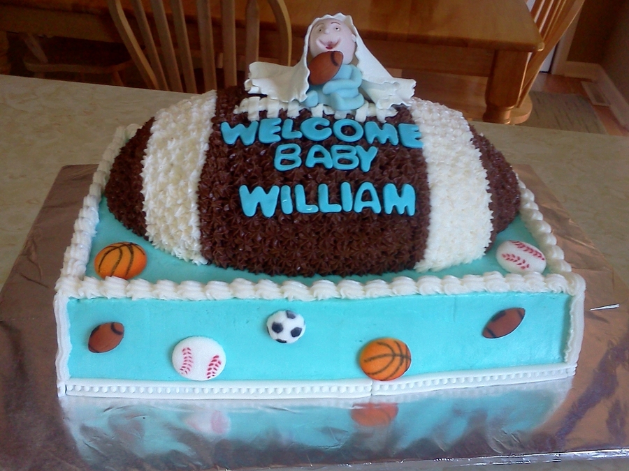 Sports Theme Baby Shower Cakes for Boys