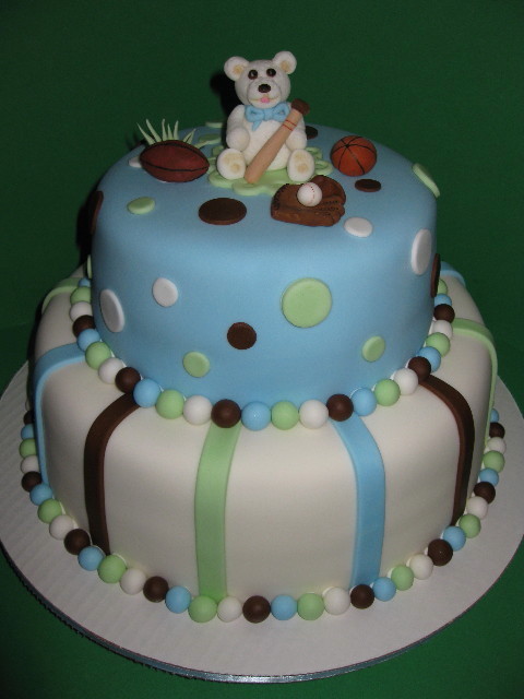 Sports Themed Baby Shower Cake Sports Themed Baby Shower Cake