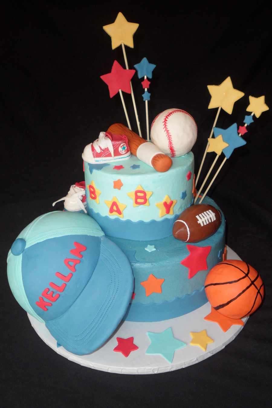 Sports Themed Baby Shower Cake Sports Themed Baby Shower Cake