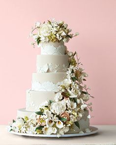 Spring Flowers Wedding Cake