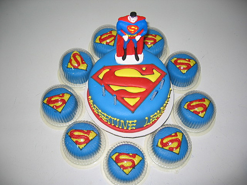 Superman Cupcake Cake