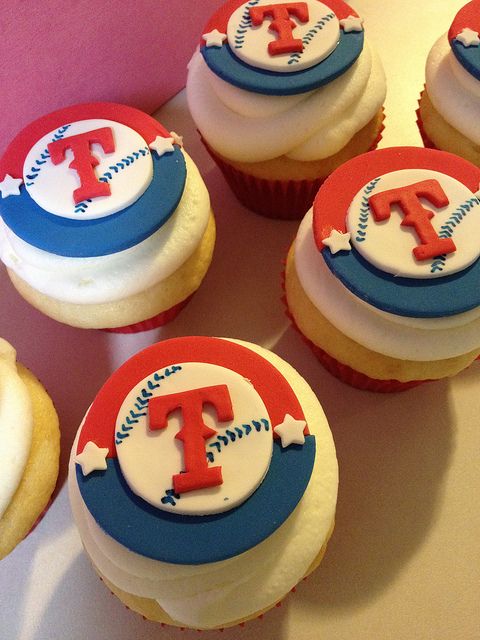 Texas Rangers Birthday Cupcakes