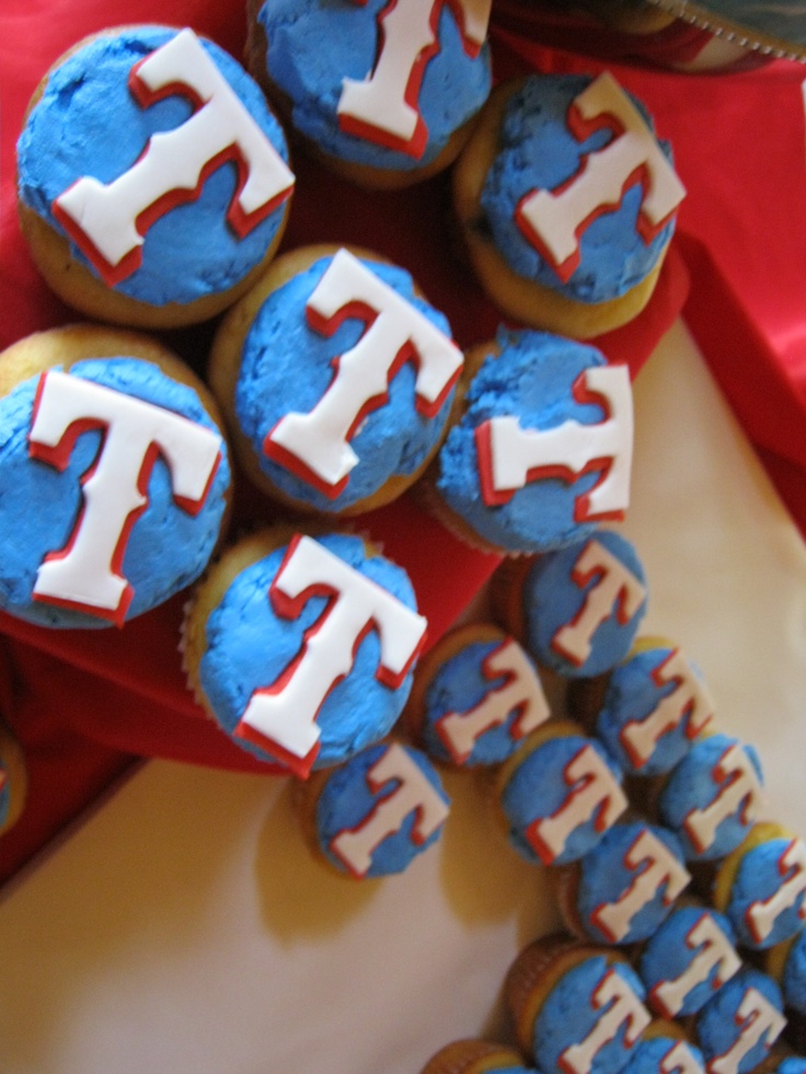 Texas Rangers Cupcakes