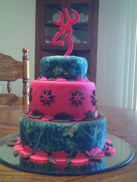 Tiered Cake Pink Camo Browning Country Girls