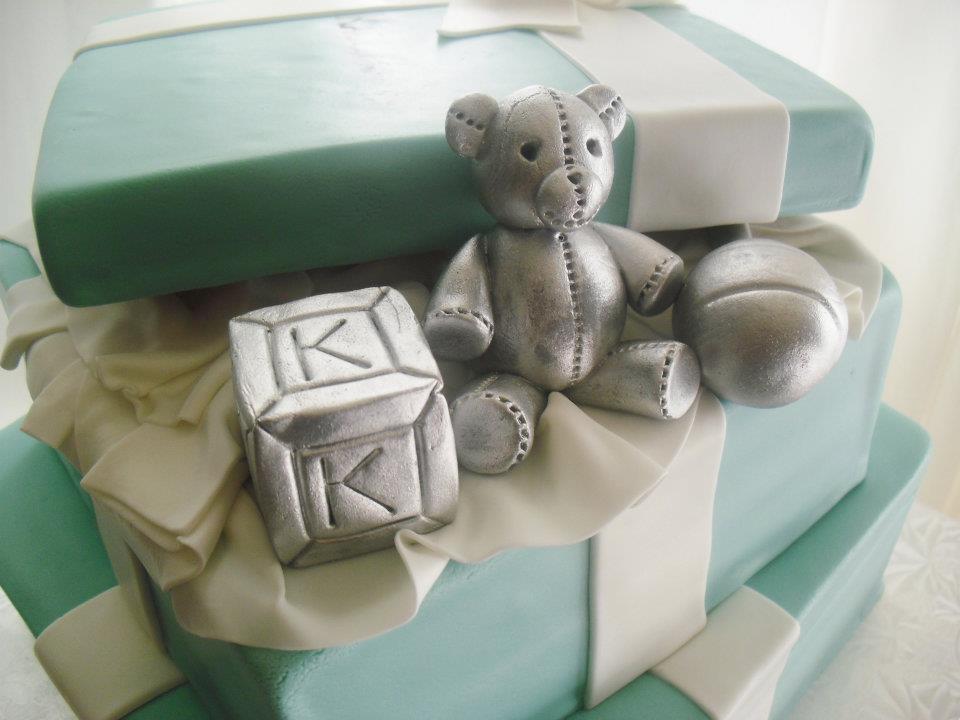 Tiffany Baby Shower Cake and Cupcakes