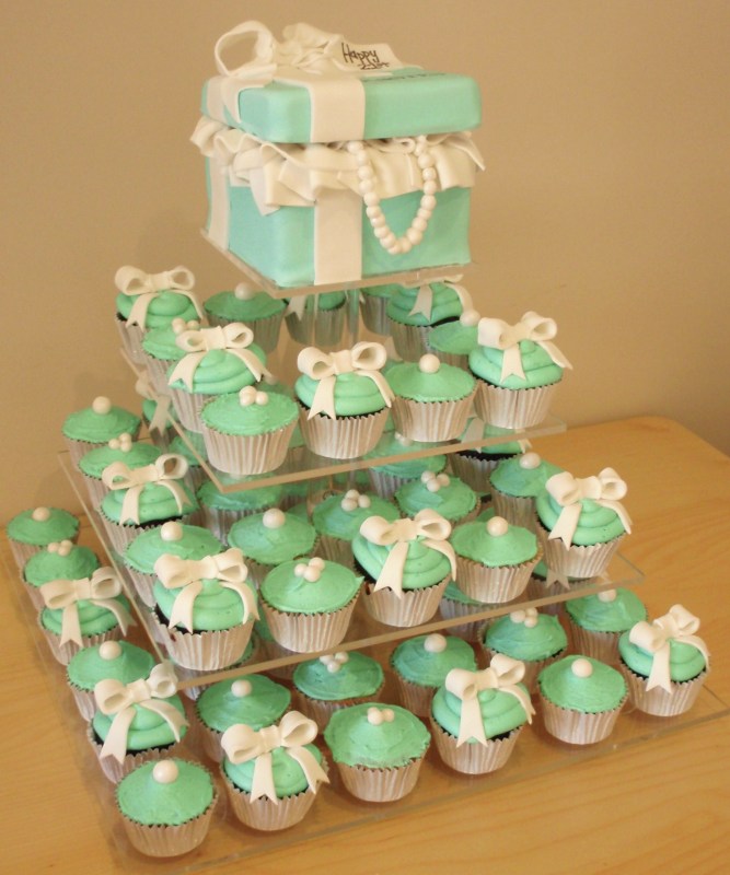 Tiffany Birthday Cake and Cupcakes