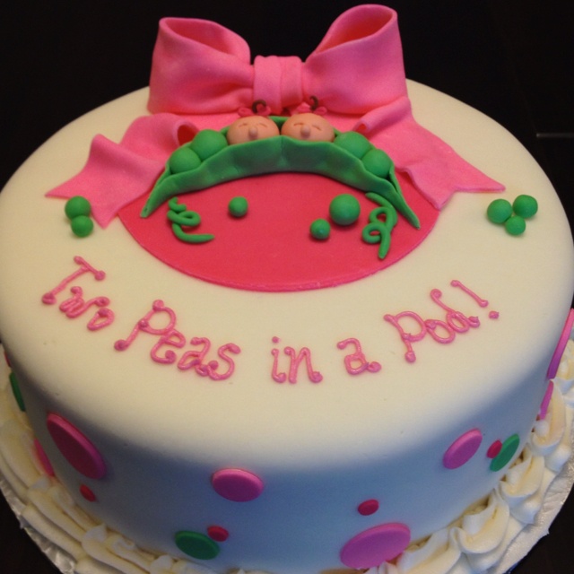 Twin Girls Baby Shower Cake