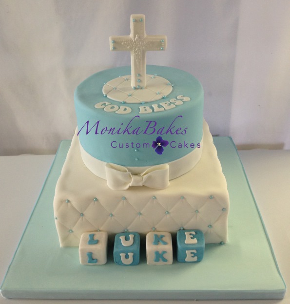 Two Tier Baptism Cake Boy Two Tier Baptism Cake Boy
