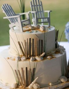 Two-Tiered Beach Cake