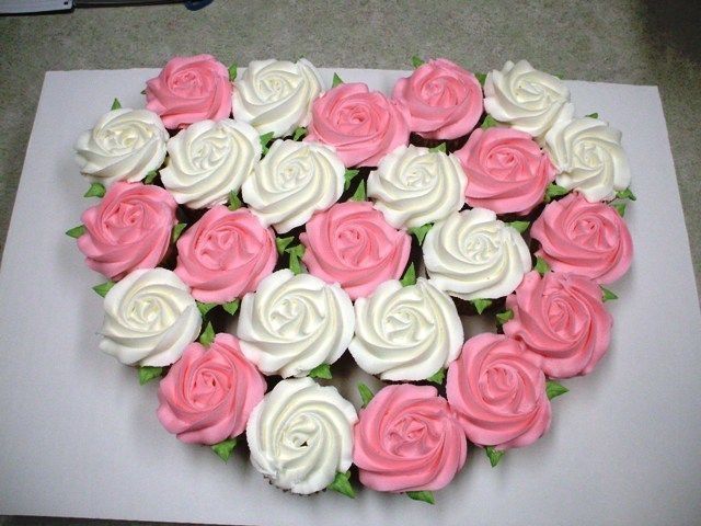 Valentine Cupcake Rose Cake