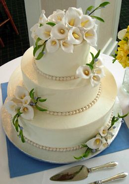 Wedding Cake with Calla Lilies