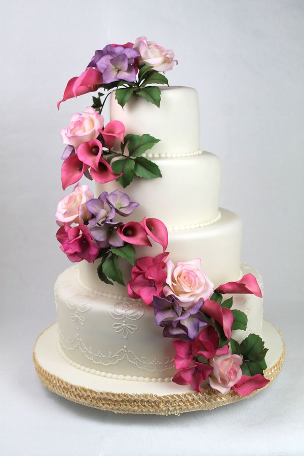 Wedding Cakes with Artificial Flowers