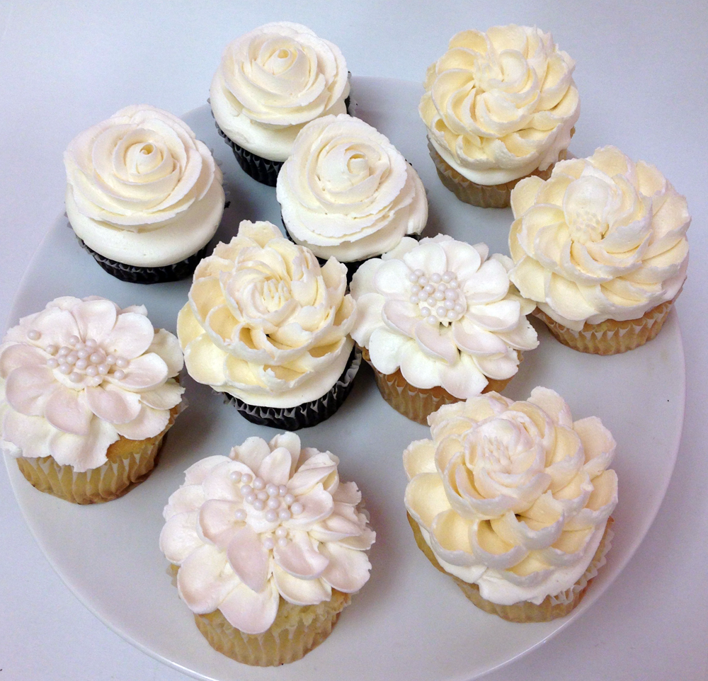 White Wedding Flower Cake Shoppe