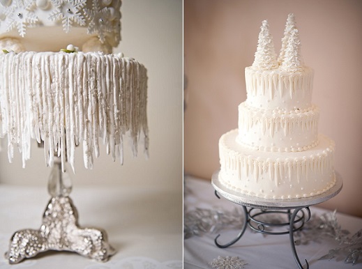 Winter Icicle Wedding Cake