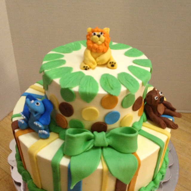 Zoo Animal Baby Shower Cake Idea