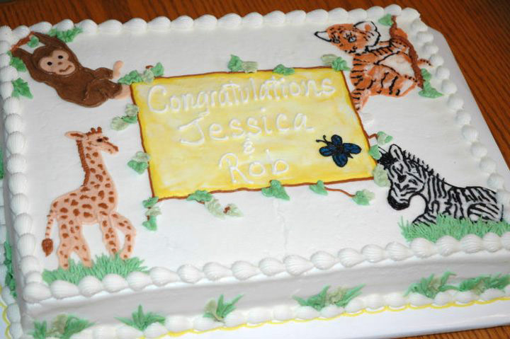 Zoo Animal Baby Shower Cake