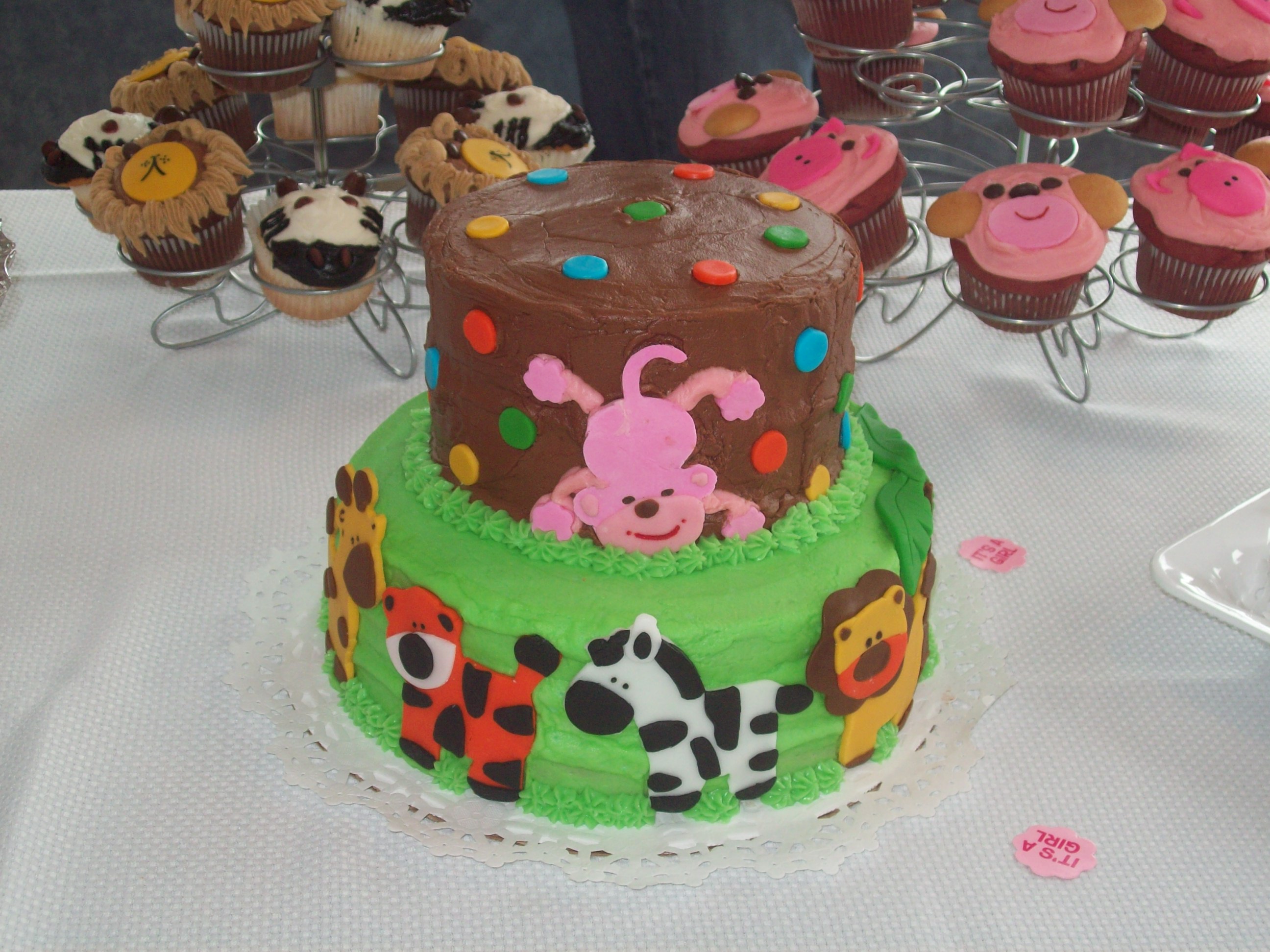 Zoo Animal Baby Shower Cake Zoo Animal Baby Shower Cake