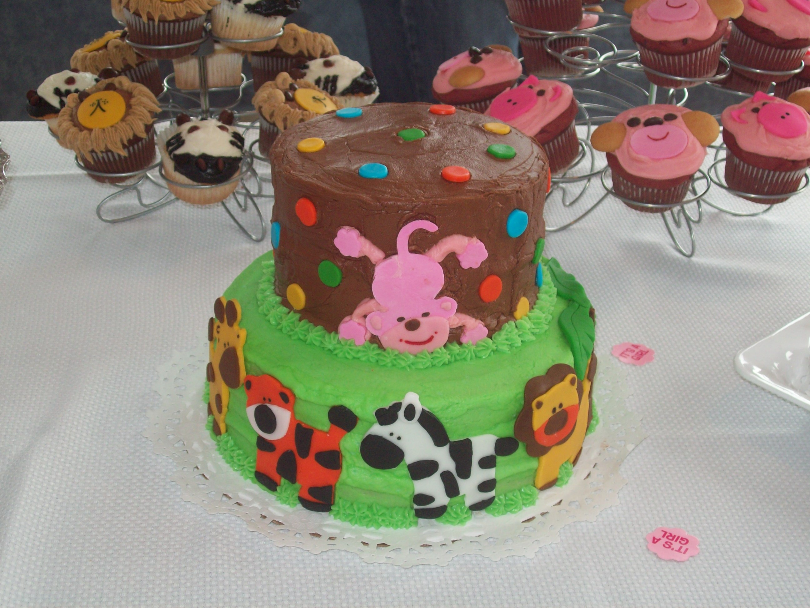 Zoo Animal Baby Shower Cake